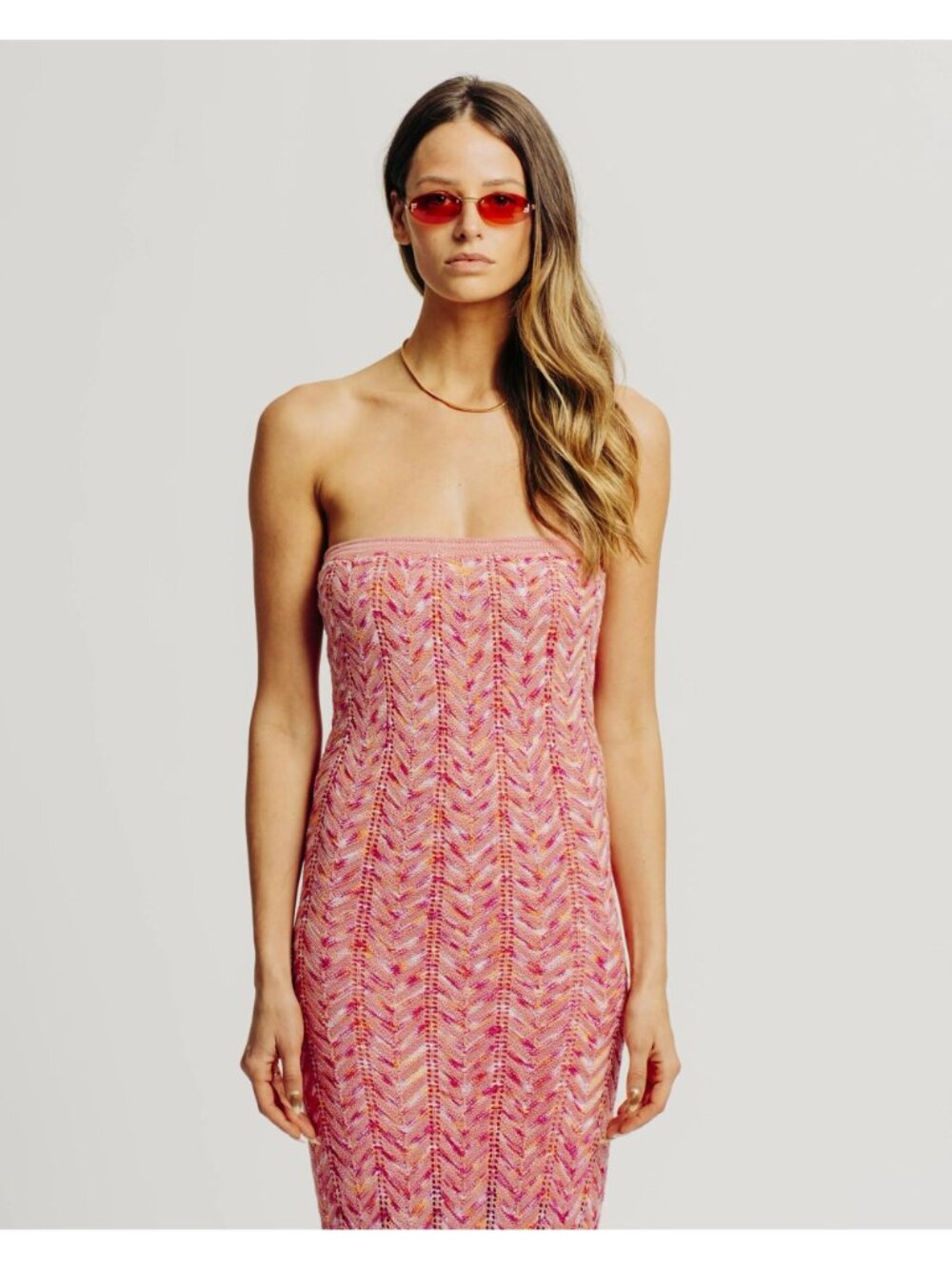 Torn by Ronny Kobo Tasha Crochet Tube Dress - Pink, Small, New with Tags - Picture 4 of 5